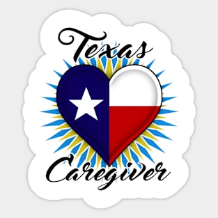 Texas Caregiver dark font Sticker